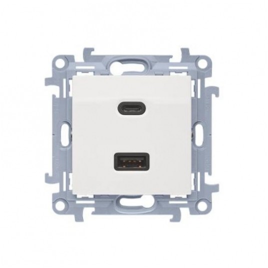 Simon10 Ładowarka USB C+A (moduł), 30 W, 230V bia -zdjęcie numer 1