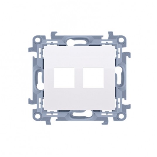 Simon10 pokrywa teleinf. podwójna keystone biały -zdjęcie numer 1