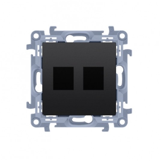 Simon10 pokrywa teleinf. podwójna keystone czarny -zdjęcie numer 1