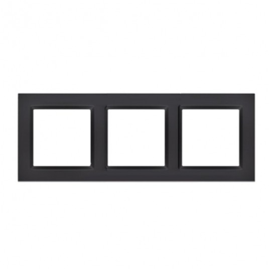 Simon10 Ramka 3-krotna czarny matowy -zdjęcie numer 1