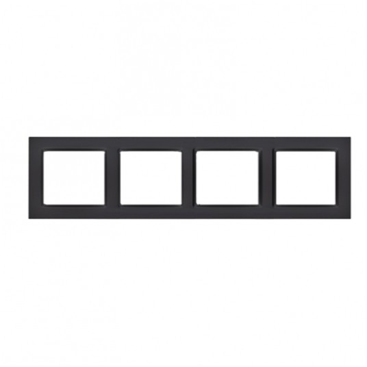 Simon10 Ramka poczwórna czarny mat -zdjęcie numer 1