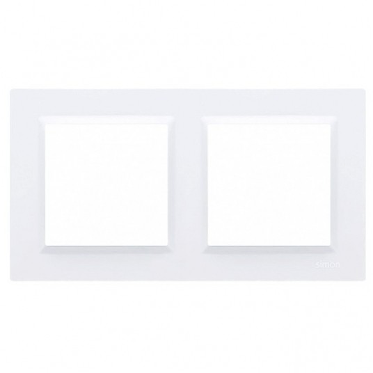 Simon10 Ramka podwójna biała -zdjęcie numer 1