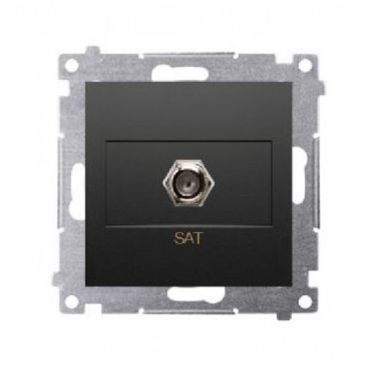 Simon54 Gniazdo antenowe poj.SAT typu "F" czarny m -zdjęcie numer 1