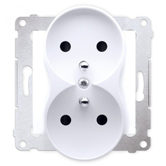 Simon54 Gniazdo podwójne z/u biały -zdjęcie numer 1