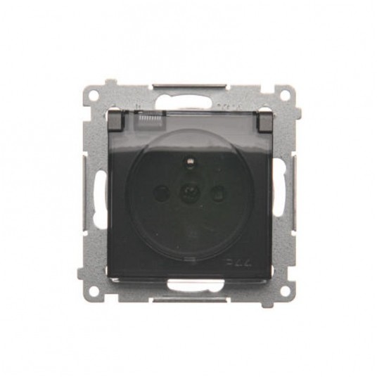 Simon54 Gniazdo poj. z/u IP44 kl. transp. antracyt -zdjęcie numer 1