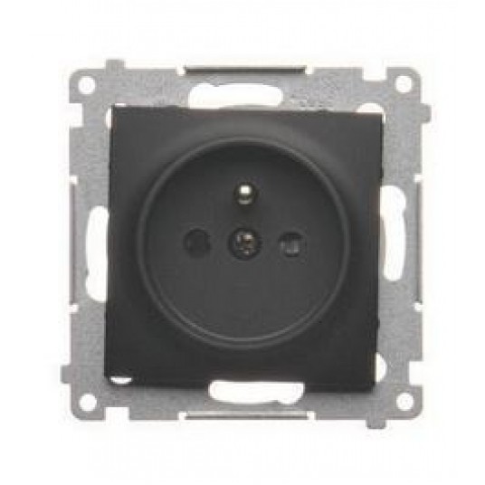 Simon54 Gniazdo pojedncze z/u czarny mat -zdjęcie numer 1