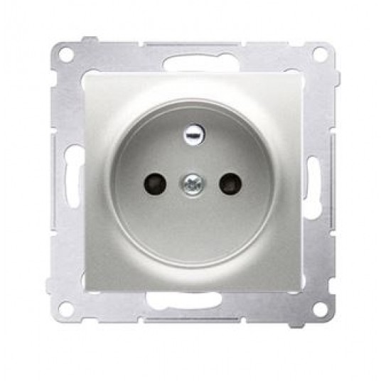 Simon54 Gniazdo pojedncze z/u srebrny mat -zdjęcie numer 1