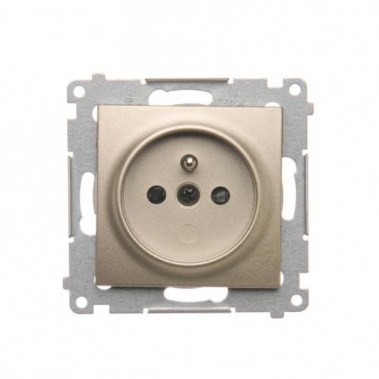 Simon54 Gniazdo pojedncze z/u złoty mat -zdjęcie numer 1