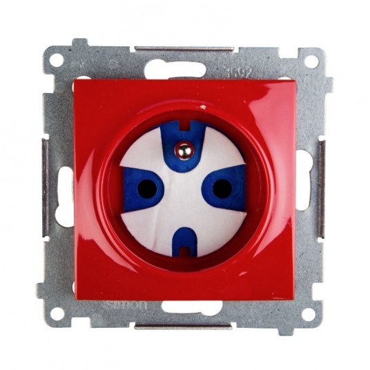 Simon54 Gniazdo pojedyncze DATA z/u 16A czerwone -zdjęcie numer 1