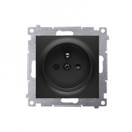 Simon54 Gniazdo pojedyncze z/u czarny szybkozłącza -zdjęcie numer 1