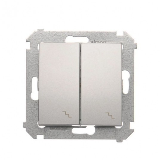 Simon54 Łącznik schodowy podwójny srebrny mat -zdjęcie numer 1