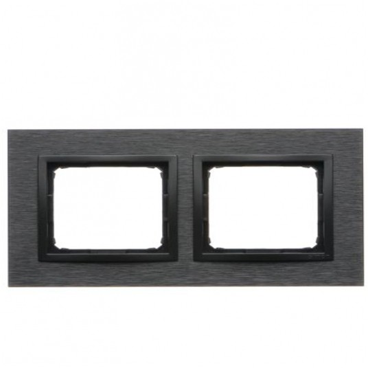 Simon54 Nature Ramka 2-krotna metalowa, Inox Dark -zdjęcie numer 1