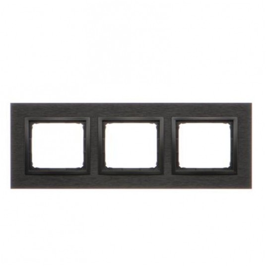 Simon54 Nature Ramka 3-krotna metalowa, Inox Dark -zdjęcie numer 1