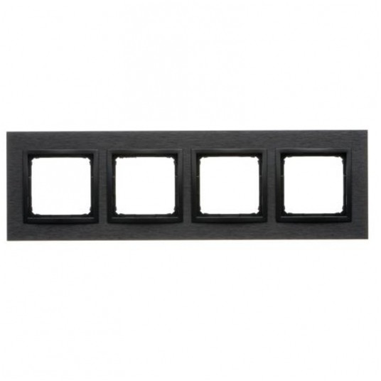 Simon54 Nature Ramka 4-krotna metalowa, Inox Dark -zdjęcie numer 1