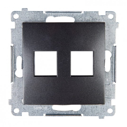 Simon54 Pokrywa gniazda 2xRJ45 antracyt -zdjęcie numer 1