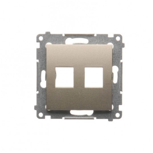 Simon54 Pokrywa gniazda 2xRJ45 złoty mat -zdjęcie numer 1