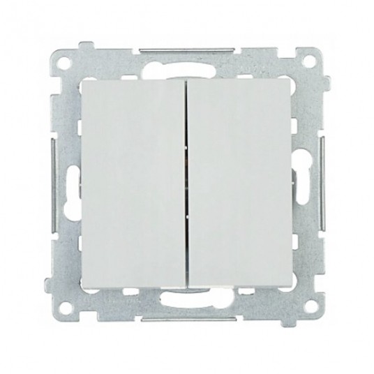 Simon54 Przycisk podwójny chwilowy zwierny biały -zdjęcie numer 1