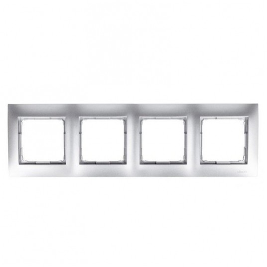 Simon54 Ramka czterokrotna srebrny mat 4 pola -zdjęcie numer 1