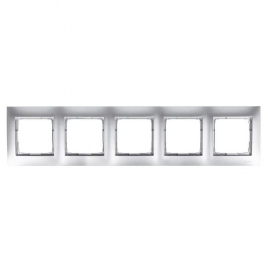 Simon54 Ramka pięciokrotna srebrny mat 5 pól -zdjęcie numer 1