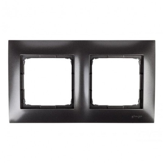 Simon54 Ramka podwójna antracyt 2 pola -zdjęcie numer 1