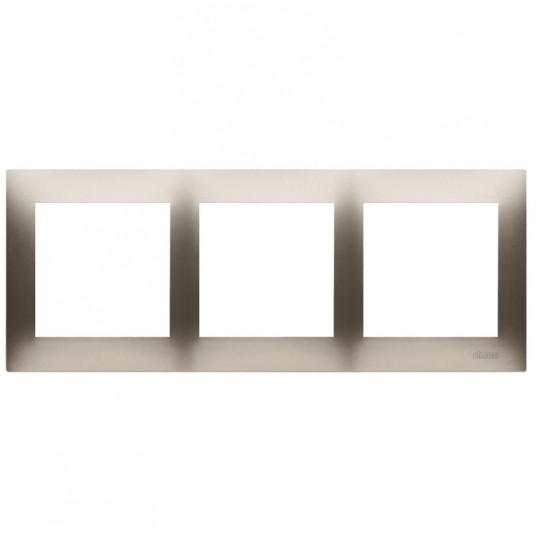 Simon54 Ramka potrójna złoty mat 3 pola -zdjęcie numer 1