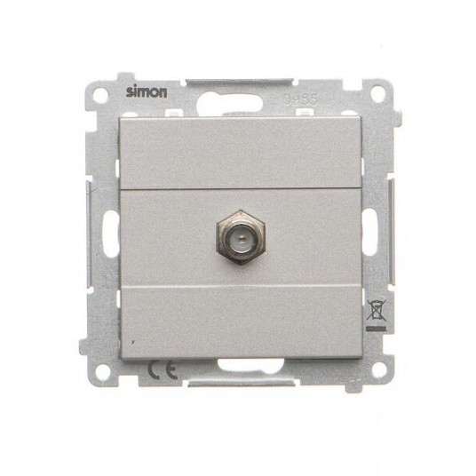 Simon55 gniazdo antenowe 1XF Aluminium mat -zdjęcie numer 1