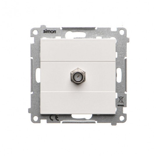 Simon55 gniazdo antenowe 1XF biały mat -zdjęcie numer 1