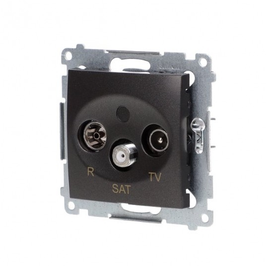 Simon55 Gniazdo antenowe RTV-SAT koń.czarny mat -zdjęcie numer 1