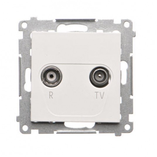 Simon55 Gniazdo antenowe TV pojedyncze Biały mat -zdjęcie numer 1