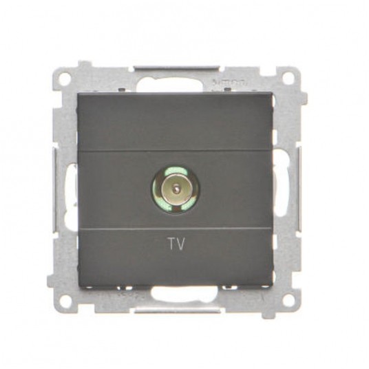 Simon55 Gniazdo antenowe TV pojedyncze Czarny mat -zdjęcie numer 1