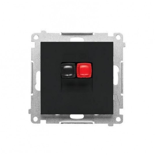 Simon55 Gniazdo głośnikowe 1-krotne 2,5mm cz. mat -zdjęcie numer 1