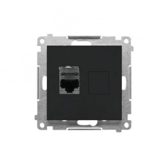 Simon55 gniazdo komp. poj. RJ45 kat.6 Czarny mat -zdjęcie numer 1