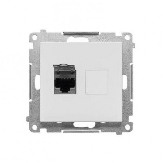 Simon55 gniazdo komp. poj. RJ45 kat.6 Jasnoszary -zdjęcie numer 1