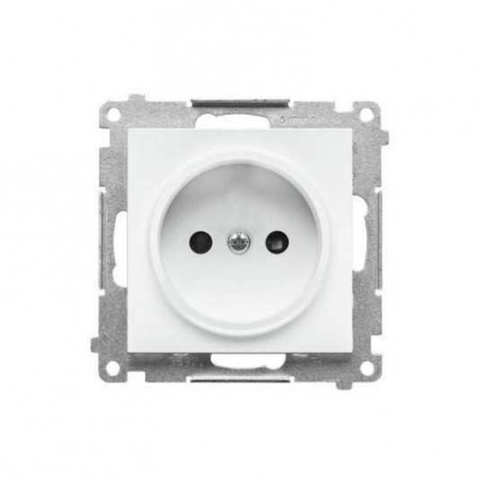 Simon55 gniazdo wtycz. poj.bez uziem.Biały mat -zdjęcie numer 1