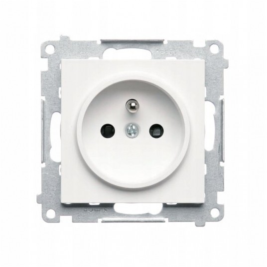 Simon55 gniazdo wtycz. poj. z uziem. Biały mat -zdjęcie numer 1