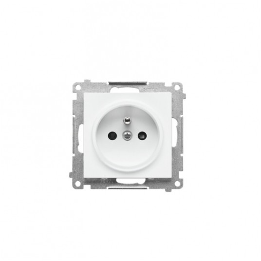 Simon55 gniazdo wtycz. poj. z uziem.Jasnoszary mat -zdjęcie numer 1