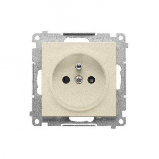 Simon55 gniazdo wtycz. poj. z uziem. Szampańsk mat -zdjęcie numer 1