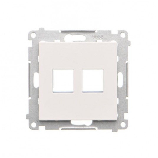 Simon55 Pokrywa gn. teleinf. 2xKeystone Biały mat -zdjęcie numer 1