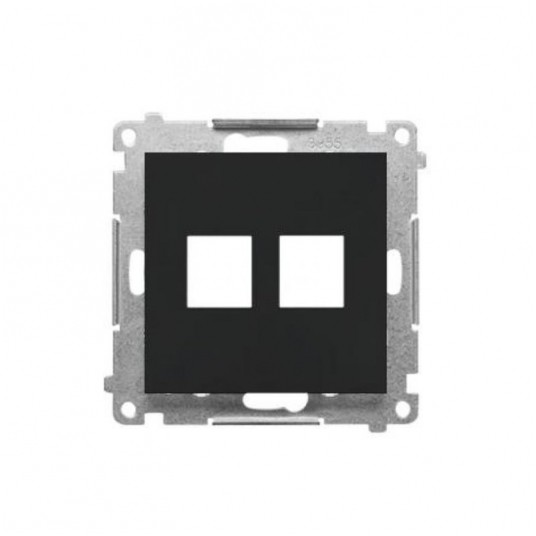 Simon55 Pokrywa gn. teleinf. 2xKeystone Czarny mat -zdjęcie numer 1