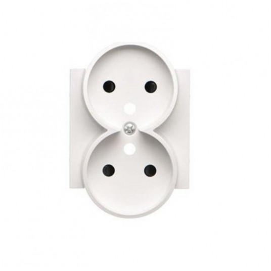 Simon55 Pokrywa gniazda wtycz. podwój. biały mat -zdjęcie numer 1