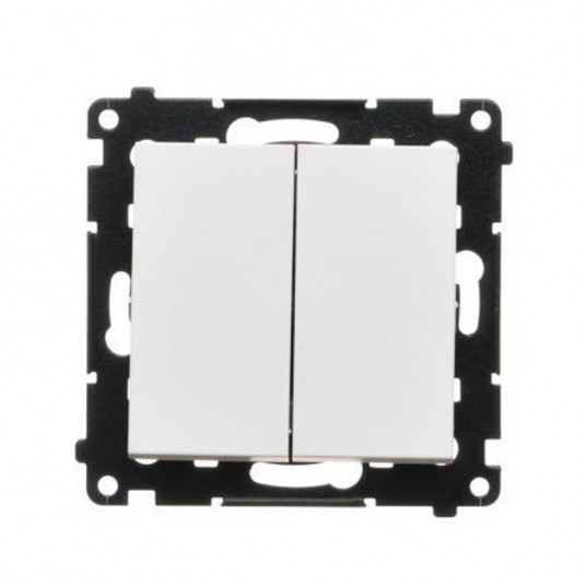 Simon55 Przycisk podwój. zwierny bez pikt. biały -zdjęcie numer 1