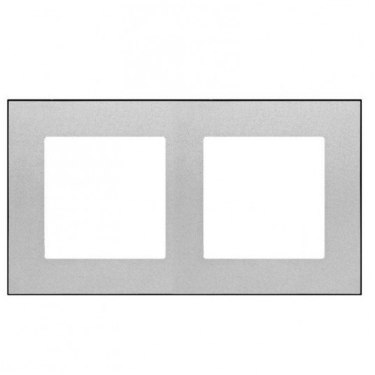 Simon55 Ramka 2-krotna DUO alu/czarna TRD2.149/143 -zdjęcie numer 1