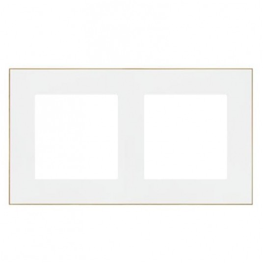 Simon55 Ramka 2-krotna DUO biała/złota TRD2.166/11 -zdjęcie numer 1