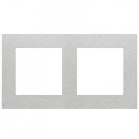 Simon55 Ramka 2-krotna LINE Aluminium mat TR2/143 -zdjęcie numer 1