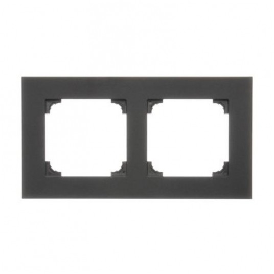 Simon55 Ramka 2-krotna LINE Czarny mat -zdjęcie numer 1