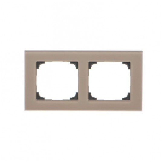 Simon55 Ramka 2-krotna Nature Szkło mrożone białe -zdjęcie numer 1