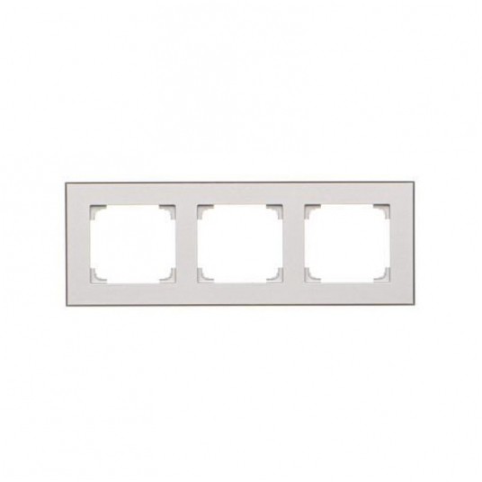 Simon55 Ramka 3-krotna DUO alu/czarna TRD3.149/143 -zdjęcie numer 1