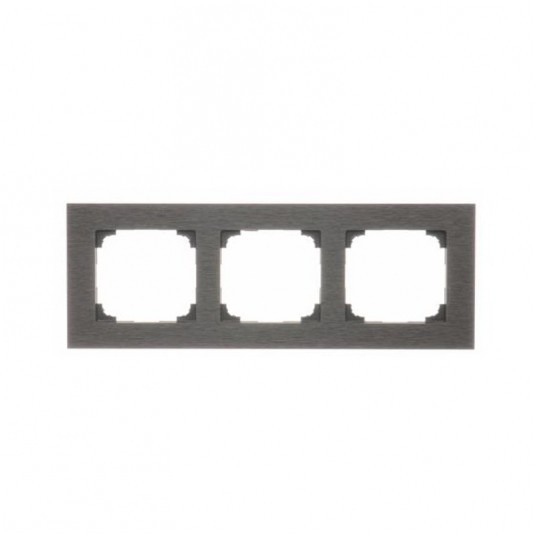 Simon55 Ramka 3-krotna Nature INOX czarny -zdjęcie numer 1