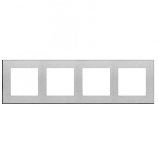 Simon55 Ramka 4-krotna DUO alu/czarna TRD4.149/143 -zdjęcie numer 1