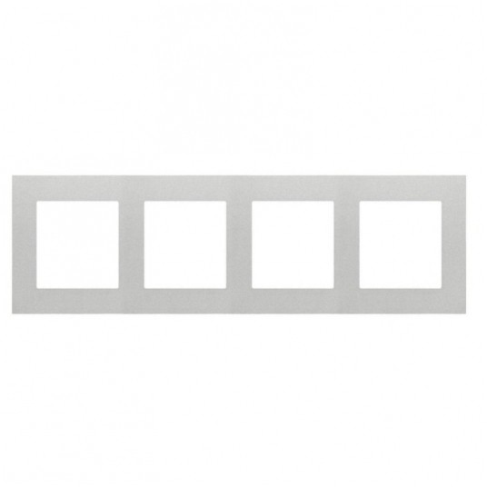 Simon55 Ramka 4-krotna LINE Aluminium mat TR4/143 -zdjęcie numer 1